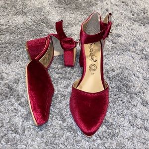 Pink ankle strap heels